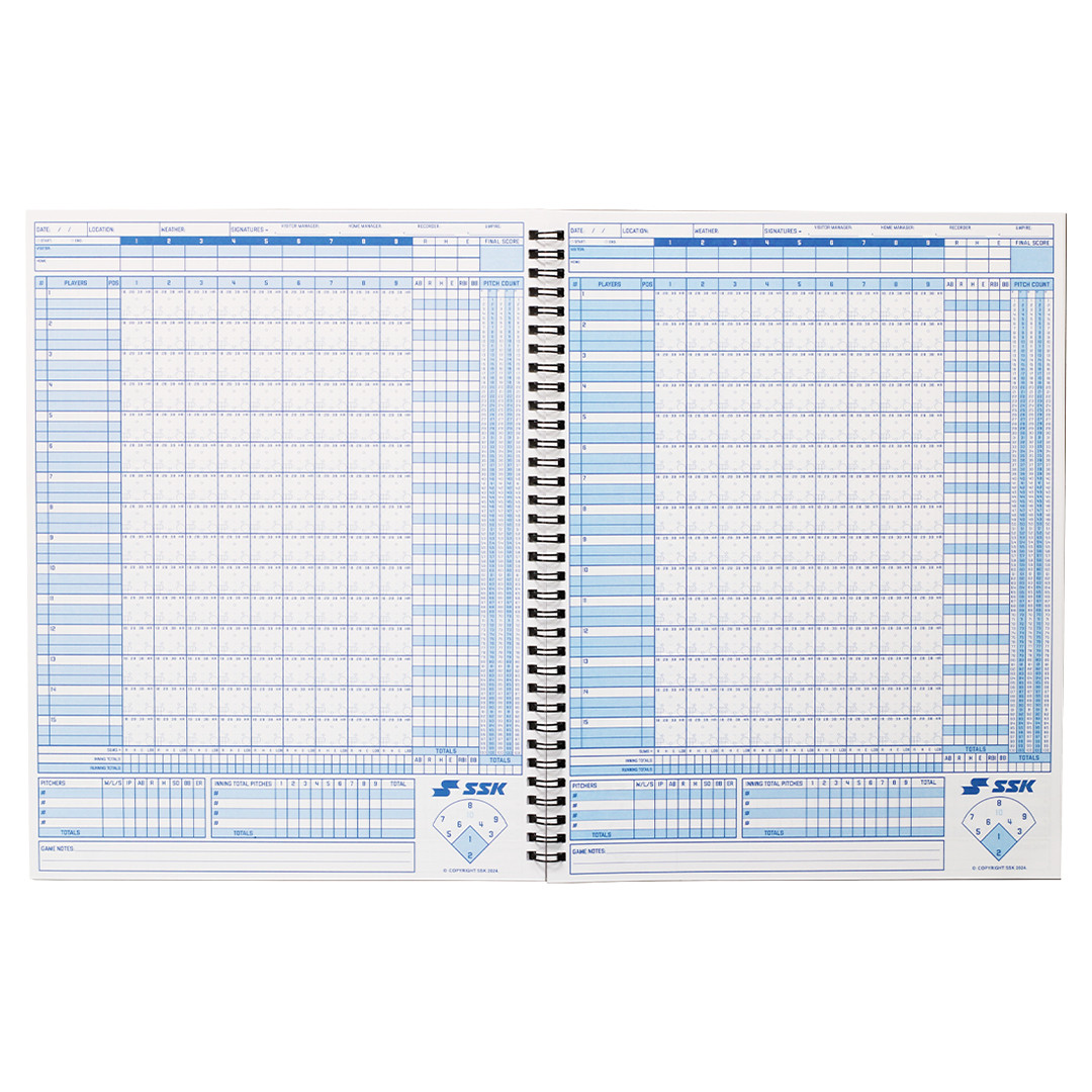 Covey Sports Baseball Scorebook – 50 Spiele, Großes Format 38x28 Cm, Mit Pitch Counter