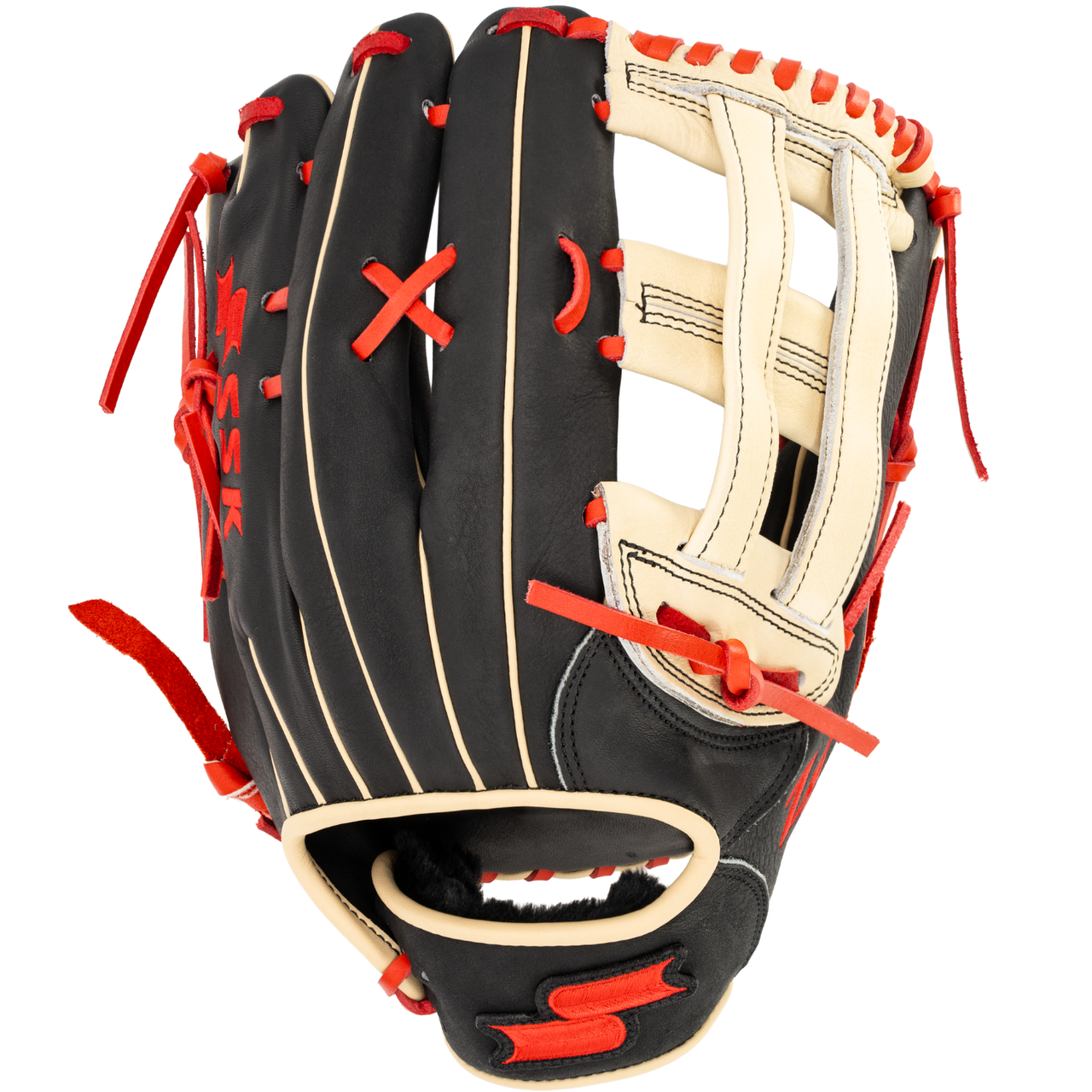 SSK ZSLOW DIMPLE 13” Slowpitch Softball Glove ZSD-1300BLKCMLRED3