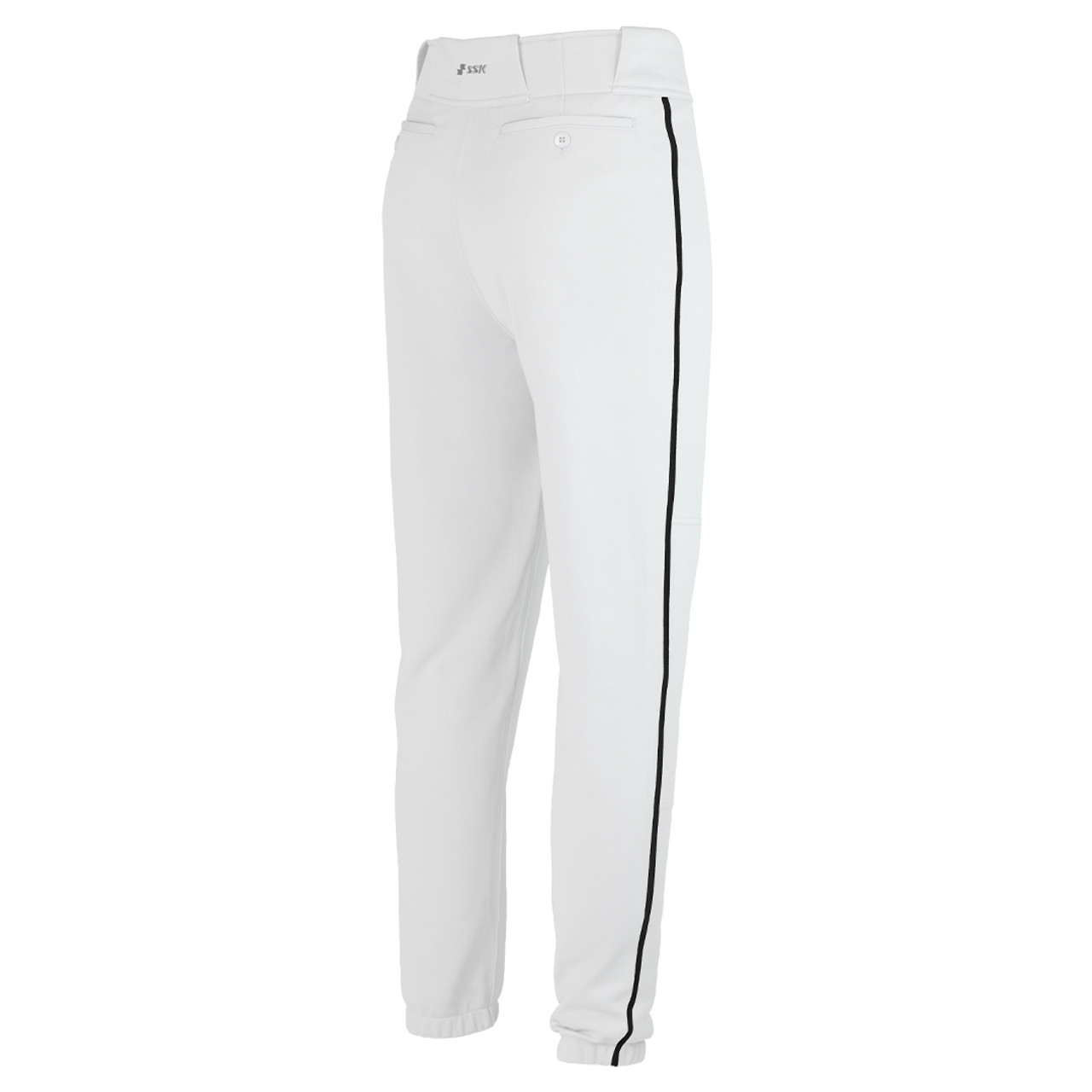 CA Stock Baseball Pants - Black with Red Piping and Belt Loops