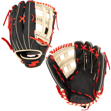 SSK ZSLOW DIMPLE 13” Slowpitch Softball Glove ZSD-1300BLKCMLRED3