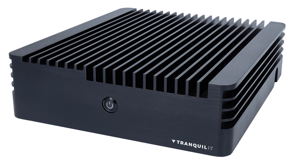 Side view of Tranquil IT Rugged Waterproof Fanless Mini PC IP66 Side view of Tranquil IT Rugged Waterproof Fanless Mini PC IP66