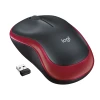 Logitech Wireless Mouse M185, Ambidextrous, Optical, RF Wireless, 1000 DPI, Black, Red