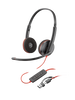 Poly Blackwire 3210 Monaural USB-C Headset +USB-C/A Adapter - TAR - 8X214AA-TAR