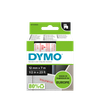 DYMO D1 Labelling Tape -  Removable Polyester - Red on Clear - 12mmx7m-DS0720520