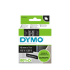 DYMO D1 Labelling Tape -  Removable Polyester - White on Black - 12mmx7m-DS0720610