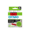 DYMO D1 Labelling Tape -  Removable Polyester - Black on Red - 12mmx7m-DS0720570