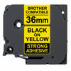 Brother Compatible 36mm Black on Yellow Strong Adhesive