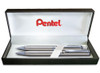 Pentel BA811 Retractable Pen and Pencil Set (Silver IBarrel)
