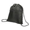 Drawstring Sport Bag with Zip Pocket 210D