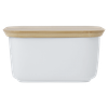 White Basics Butter Dish With Bamboo Lid
