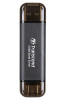 Transcend ESD310C, 256 GB, USB Type-A to USB Type-C, USB 3.2 Gen 2x2, 1050 MB/s, Black