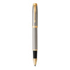 PARKER IM Rollerball Pen - Brushed Metal Gold Trim-NS1931663