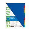 10 Tab Plain  plastic index  Multi Colour