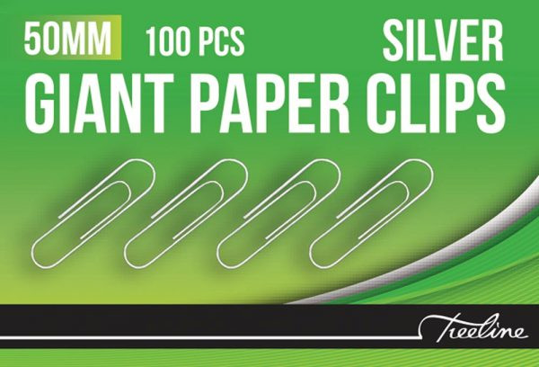 Paper Clips Sliver Silver Gem Paper Clips 50mm - Box of 100 | Office Gear