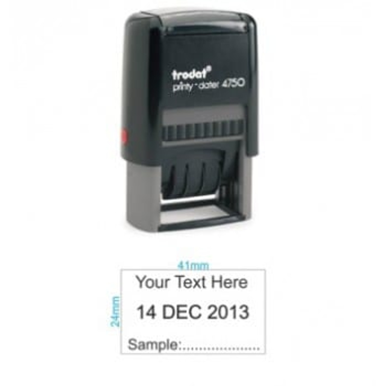 Trodat 4750 Dater Custom Self Inking Rubber Stamp - Office Gear