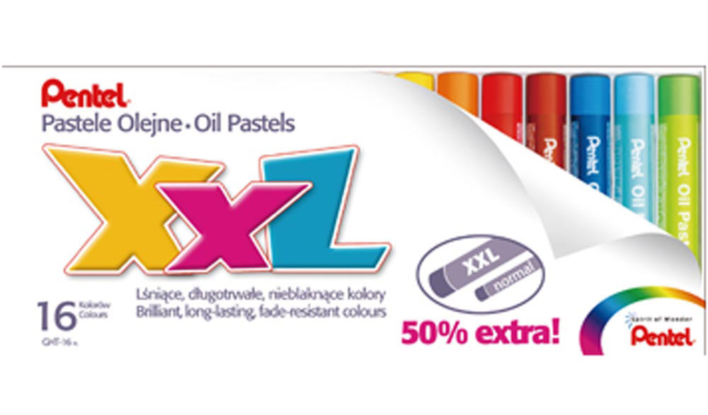 Pentel GHT Pastell Öl – XXL Pastellstifte 16 Farben, 12 Mm Durchmesser, Lichtecht & Leicht Mischbar Für Künstler