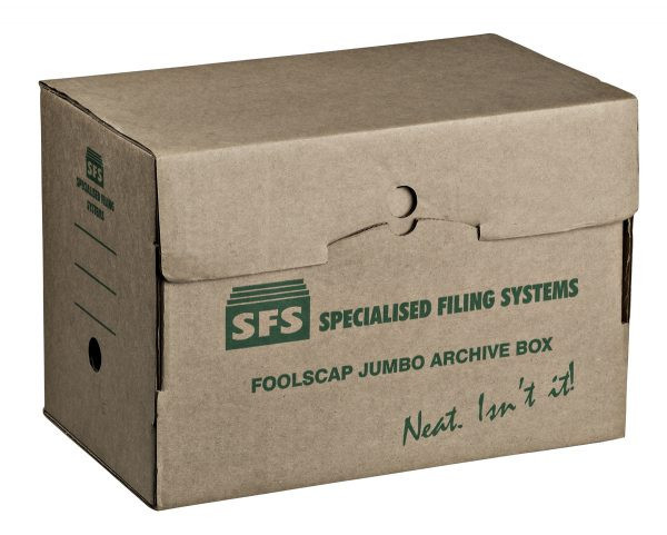 SFS Foolscap Jumbo Archive Box Kraft 255mm x 210mm x 365mm - Pack