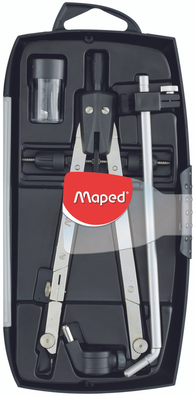 Maped Precision Bow Compass 3 Piece Set, Assorted Colors (291010)