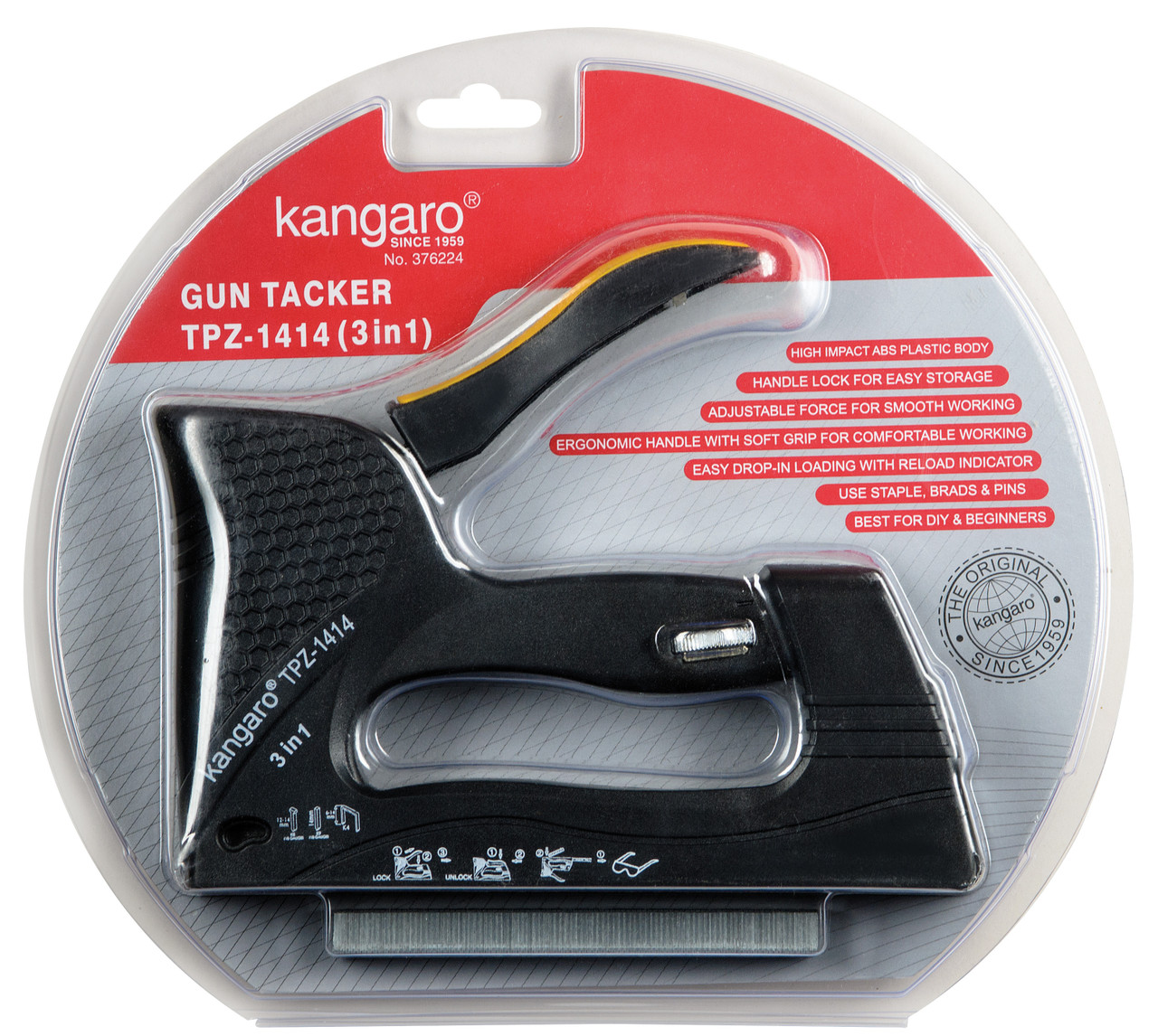 Kangaro Gun Tacker TPZ 14R Plastic Body Office Gear