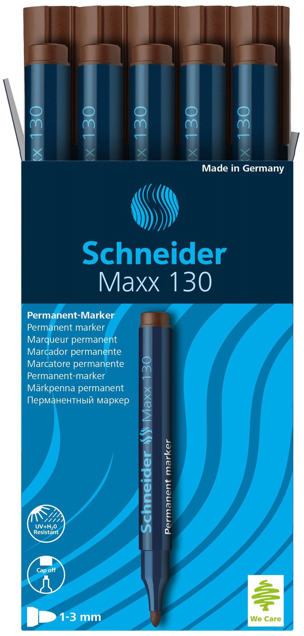 MAXX 130 Bullet Point Permanent Marker Brown 10-Pack by Schneider