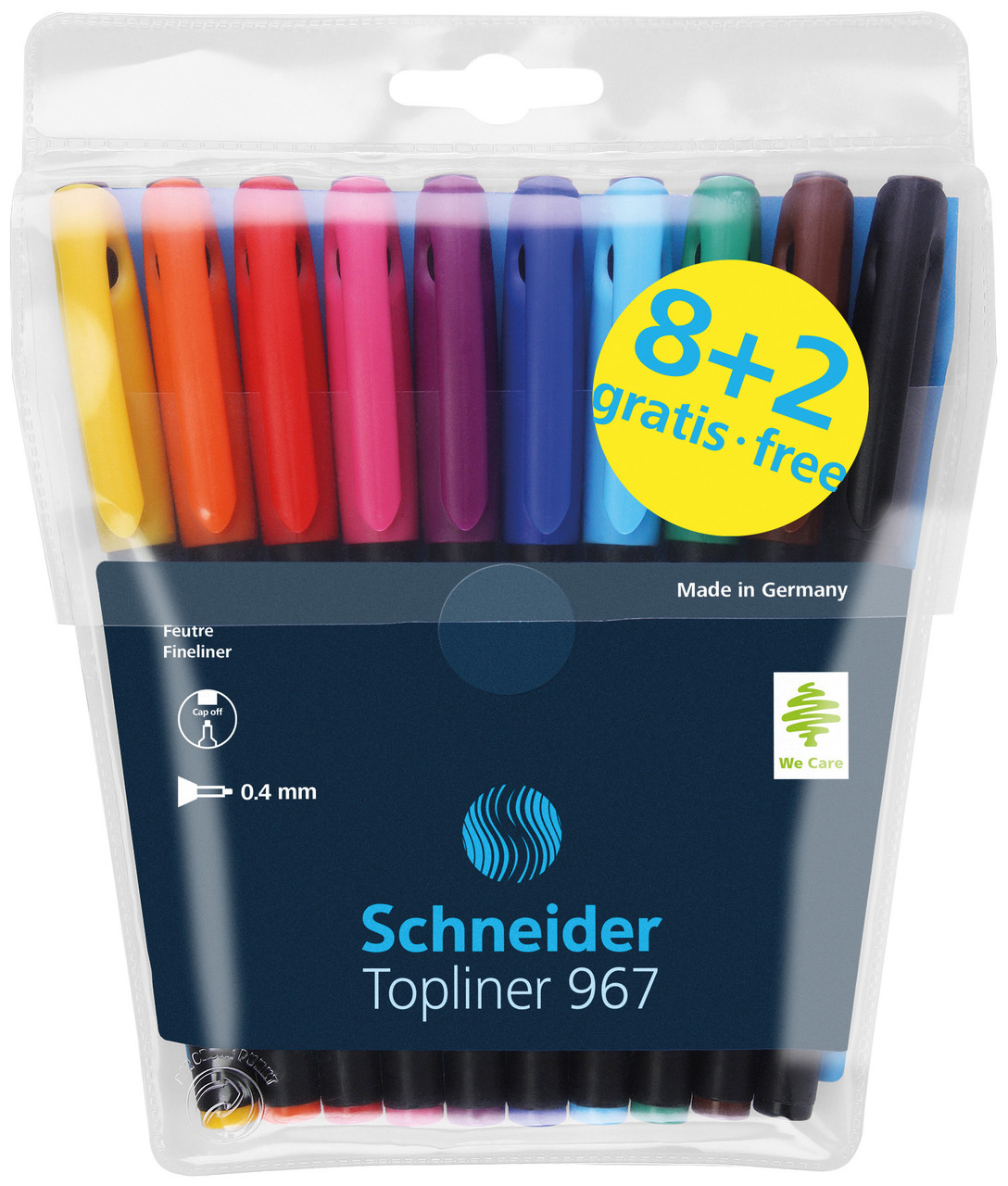 TOPLINER 967 0.4MM - FINELINER WALLET OF 8 + 2 free - Office Gear