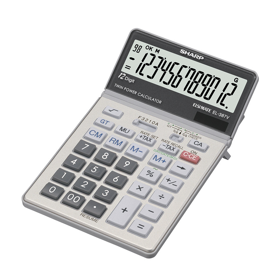Sharp EL387V Multi Function Calculator - 12-Digit Twin Power Calculator