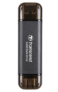 Transcend ESD310C, 512 GB, USB Type-A to USB Type-C, USB 3.2 Gen 2x2, 1050 MB/s, Black