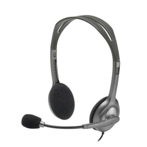 Logitech H111 Wired Stereo Headset with 3.5mm Audio Jack Connection. Stereo audio with noise-cancelling mic. Adjustable  - TAR - 981-000593-TAR Logitech H111 Wired Stereo Headset with 3.5mm Audio Jack Connection. Stereo audio with noise-cancelling mic. Adjustable  - TAR - 981-000593-TAR