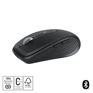 Logitech MX Anywhere 3S Wireless Mouse - Graphite 8K DPI sensor, fast scroll, quiet clicks, multi-device Bluetooth, 70-d - TAR - 910-006929-TAR