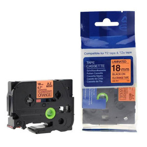 Brother TZe-B41 compatible labeltape, black on fluorescent orange