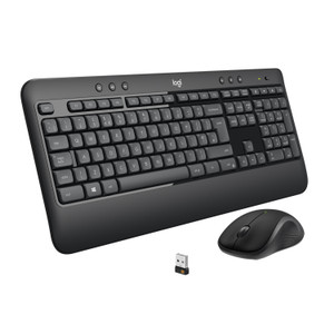 Logitech MK540 Advanced Wireless Mouse & Keyboard Combo - Black. Ergonomic keyboard with palm rest, ambidextrous mouse,  - TAR - 920-008685-TAR