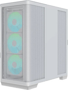 APNX C1-R premium White mid-tower ATX case - 4x PWM ARGB Fan Included - 3x2.5'' or 3x 3.5'' - 360mm radiator - BTF Compatible. 