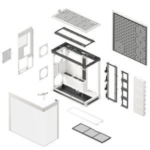 Aerocool HAVN HS 420 Base Edition White EATX case - Supports up to 11 fans - 4x 3.5'' or 8x 2.5'' - 420mm Radiator. 