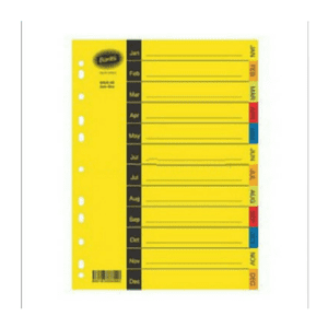 A4 Index Jan-Dec Printed Assorted Board