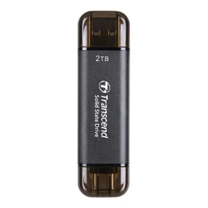 TRANSCEND 128 GB ESD310C USB3.2 TYPE A & C (USB 10Gbps) OTG COMPACT PORTABLE SSD  - Read 1050MB/s Write 950 MB/s - Black