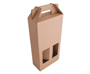 Kraft Double 750ml Wine Bottle Gift Box - GSR - P2798N