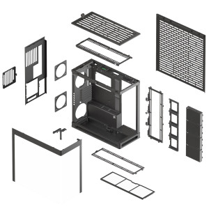 Aerocool HAVN HS 420 Base Edition Black EATX case - Supports up to 11 fans - 4x 3.5'' or 8x 2.5'' - 420mm Radiator. 