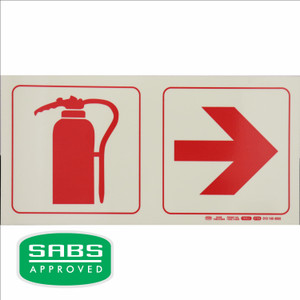 Photoluminescent 190mm Safety Sig F19 Fire Extinguisher Arow Right - SNP19F19