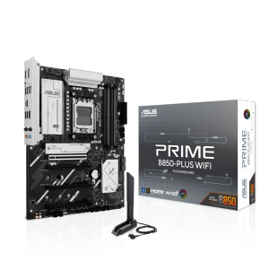 ASUS PRIME B850-PLUS WIFI, AMD, Socket AM5, AMD Ryzen 7000 Series, AMD Ryzen 8000 Series, AMD Ryzen 9000 Series, DDR5-SDRAM, 256 GB, DIMM