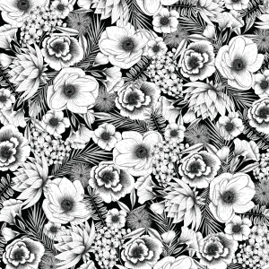 Cricut Infusible Ink Transfer Sheet Patterns, Black Botanicals, Thermal transfer, 2 pc(s)
