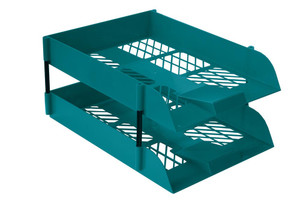 A/Blue Desk Letter Tray Retail Pack (2 Trays+1 set Risers) A/Blue Desk Letter Tray Retail Pack (2 Trays+1 set Risers)