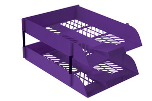 Purple Desk Letter Tray Retail Pack