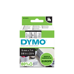 DYMO D1 Labelling Tape -  Removable Polyester - Black on Red - 9mmx7m-DS0720720