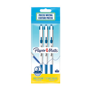 PAPER MATE 046 Retractable Ballpoint Pen 0.7mm Blue 3's-NS2084423