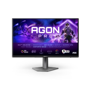 AOC AGON PRO AG276QZD2, 67.8 cm (26.7"), 2560 x 1440 pixels, Quad HD, QD-OLED, 0.03 ms, Grey