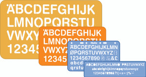 HELIX 5-30mm Lettering 4 Piece Stencil Set-H925900