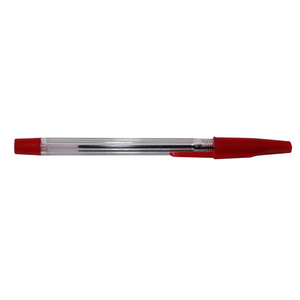 Ball Point Pen Clear Barrel Red Ink