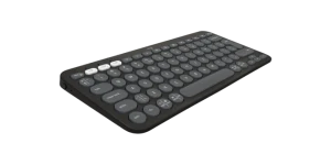 Logitech Pebble Keys 2 K380s, Mini, Wireless, RF Wireless + Bluetooth, Scissor key switch, QWERTY, Graphite