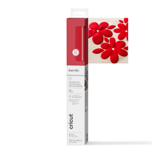 Cricut Puff Iron-On, Heat transfer vinyl roll, Smooth heat transfer vinyl, Red, Monochromatic, Reflective, 305 mm