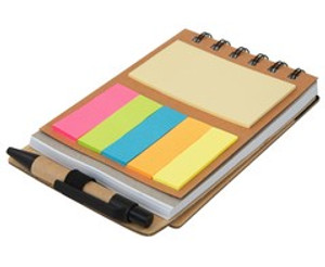 Wood Pocket Notepad & Sticky-Memo & Pen - GSR - ST324B